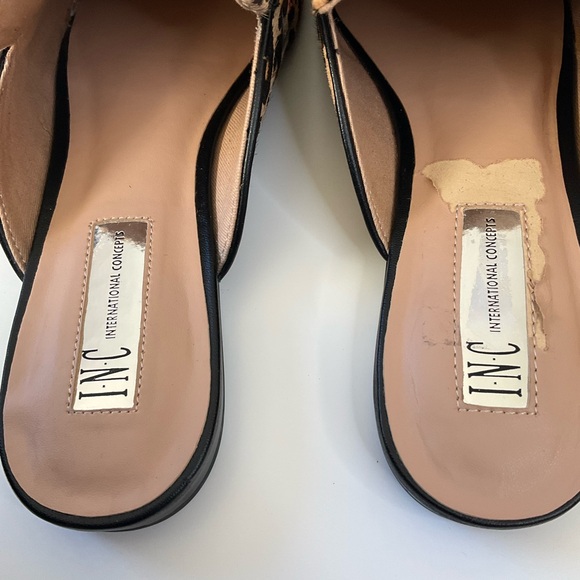 New INC International Gannie Calf Hair Floral Embroidery on Leopard Mule 7 NIB - Picture 7 of 10